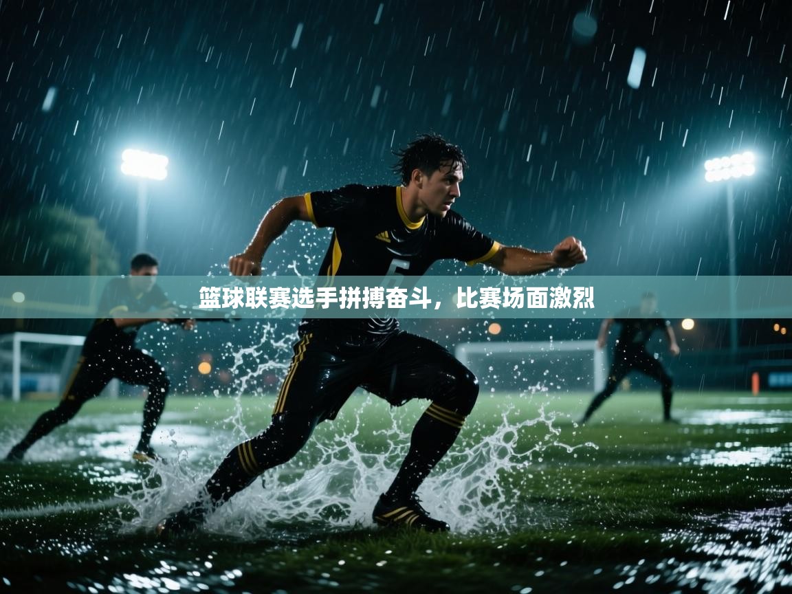 篮球联赛选手拼搏奋斗，比赛场面激烈